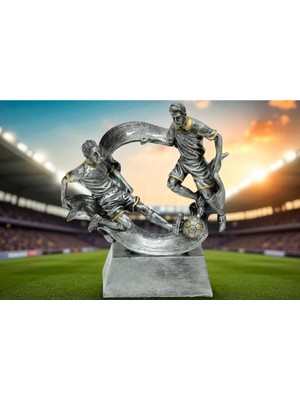 Ikili Mücadele Futbol Temalı Ödül Heykeli - Sportif Dekoratif Vip
