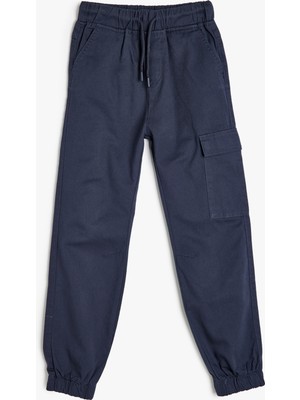 Koton Beli Bağcıklı Cep Detaylı Pamuklu Jogger Eşofman Altı