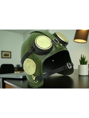 KuzeyTacı Metal Pilot Kaskı Dekoratif Vintage Tasarım Vip Full Metal 14 cm