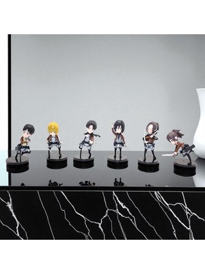 Silikon Anime Figür 6'lı Set Ev Ofis Sevimli Dekorasyon Vip