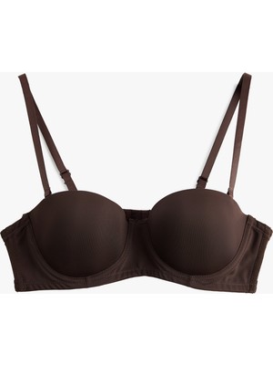 Koton Rahat Kalıp Kaplı Dolgulu Balenli Push Up Sütyen