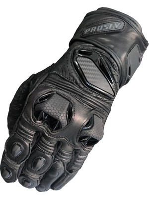 Prosev GL66 Siyah Deri Yarış Eldiveni
