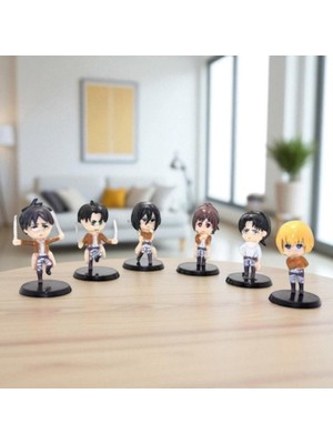 Anime Figür 6'lı Set Sevimli Karakter Şık Ev Ofis Dekorasyon