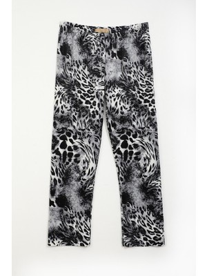 Kadın Yumuşak Kadife Dokulu Leopar Desenli Pijama Altı