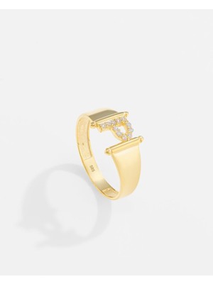 14 Ayar Altın Kişiye Özel Harf Yüzük