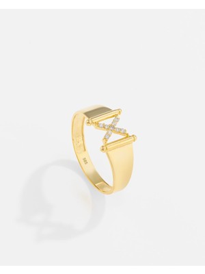 14 Ayar Altın Kişiye Özel Harf Yüzük