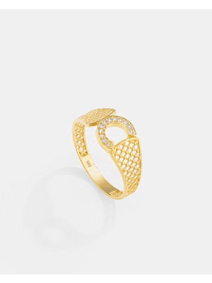 14 Ayar Altın Harfli Tasarım Yüzük