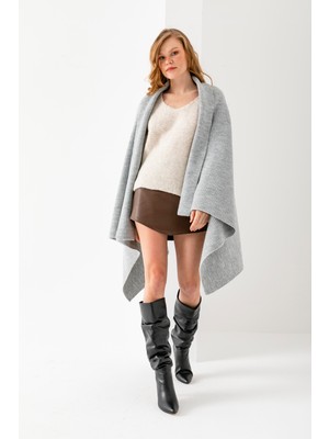 T-Crazy Işıltılı Detaylı Yumşak Dokulu Kışlık Triko Şal, Yıkamalı Örme Omuz Şalı