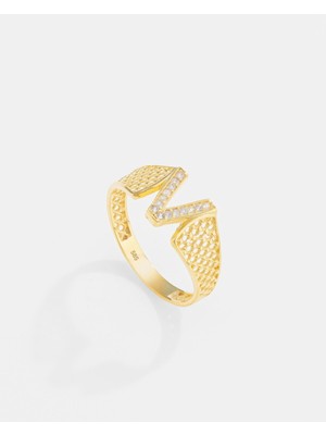 14 Ayar Altın Harfli Tasarım Yüzük