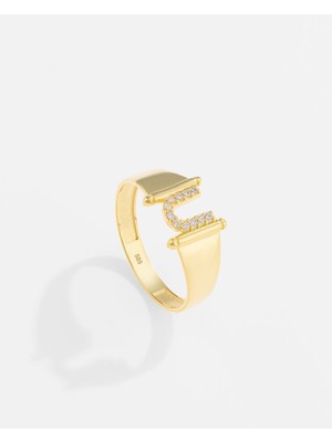 14 Ayar Altın Kişiye Özel Harf Yüzük