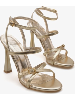 Kadın Bantlı Kemer Tokalı Topuklu Ayakkabı Yansey