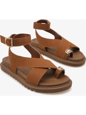 Kadın Poli Taban Yüzüklü Günlük Sandalet Gresley