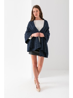 T-Crazy Işıltılı Detaylı Yumşak Dokulu Kışlık Triko Şal, Yıkamalı Örme Omuz Şalı