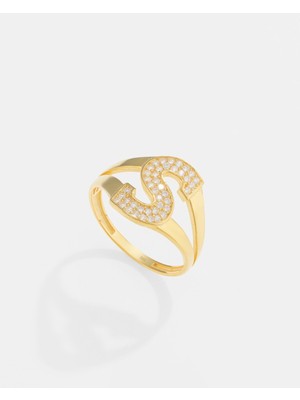 14 Ayar Altın Kişiye Özel Harfli Yüzük