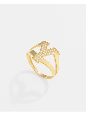 14 Ayar Altın Kişiye Özel Harfli Yüzük