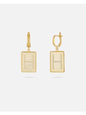 14 Ayar Kişiye Özel Zirkon Taşlı Harf Küpe