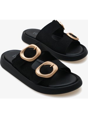 Kadın Çift Bantlı Tokalı Günlük Terlik Formes