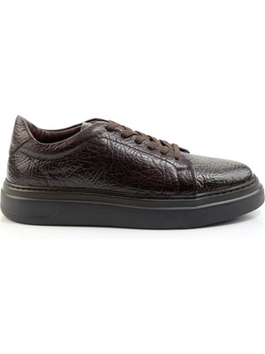 Kahve Hakiki Deri Erkek Sneaker E01905716203