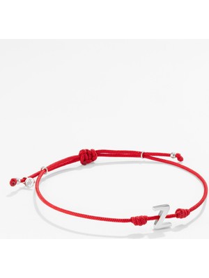 Gümüş Harfli Kırmızı Ipli Ikon Bileklik