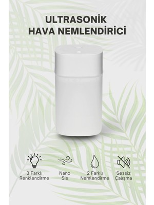 Ultrasonik Hava Nemlendirici 400 ml Rgb Aydınlatmalı Aroma Difüzörü