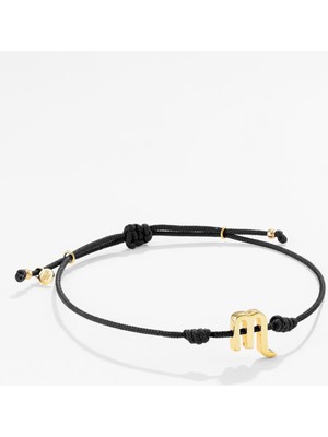 Gümüş Akrep Burcu Siyah Bileklik