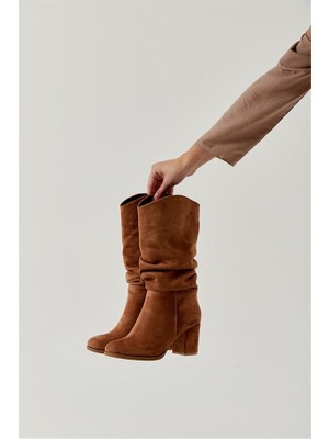 Kadın Taba Süvet Körüklü Çizme