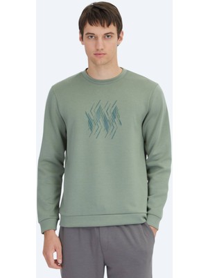 Mint Bisiklet Yaka Desenli Sweatshırt