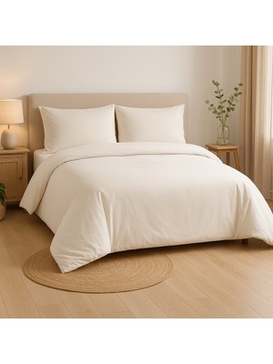 Sleep People Bej Pamuklu Tek Kişilik Nevresim Takımı