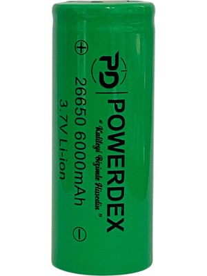 Powerdex 26650 3.7V 6000 Mah Li-Ion Şarjlı Pil