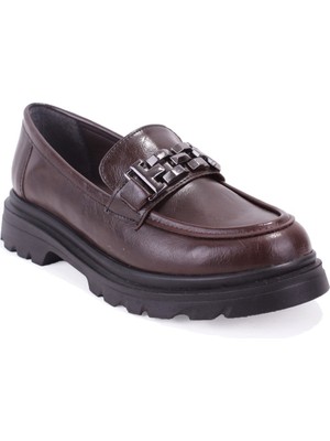 Dagoster DZA07-90801 Kahve Günlük Loafer  Kadın Ayakkabı