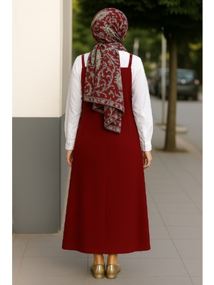 ALFA AKSESUAR 03 Kadın Bordo Basic Ayarlanabilir Askılı Jile Elbise