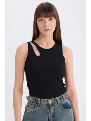 DeFacto Slim Fit Bisiklet Yaka Fitilli Kaşkorse Atlet A3422AX25AU