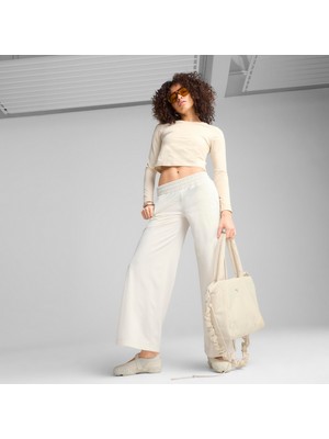 Puma Wardrobe Ess Low Rise Kadın Krem Eşofman Altı.87