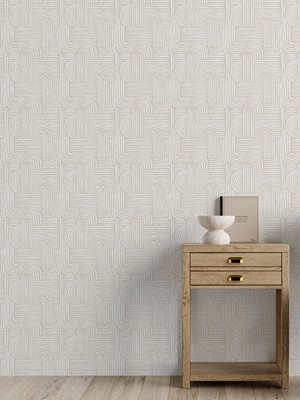 Minimalist Çizgisel Desenli Duvar Kağıdı
