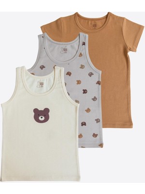Organik Bear 3'lü Atlet Kahverengi