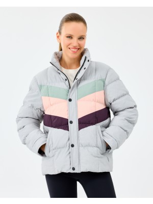 Skechers W Puffer Jacket Kadın Gri Mont S2520207-2568