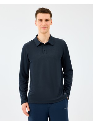 Skechers M Long Sleeve Modal Polo Polo Erkek Siyah Polo Yaka Tshirt S2520085-3817
