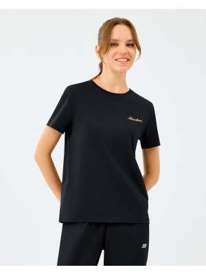 Skechers W Light Fabric T-Shirt Kadın Siyah Tshirt S2520239-3817