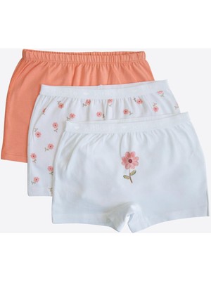 Kitikate Organik Flowers Turuncu 3'lü Boxer Erkek İçin Baskılı Pamuklu Konforlu Seçenek