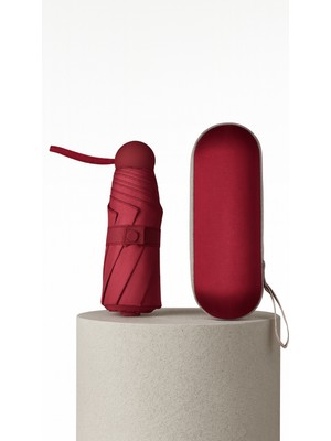 Mini Kapsül Şemsiye Özel Kılıflı, Su Geçirmez ve Taşınabilir Model 6 Telli ve Uv Korumalı Yağmur Şemsiyesis