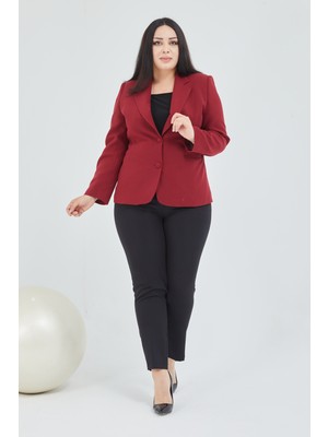 Fagi Atelier Kadın Büyük Beden Düğmeli Klasik  Ceket