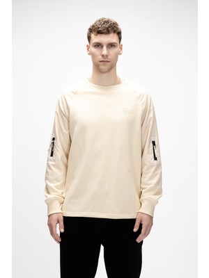 Hill Bej Crewneck Erkek Sweatshirt