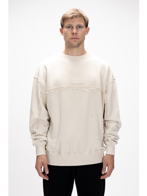 Vex Bej Oversize Erkek Sweatshirt