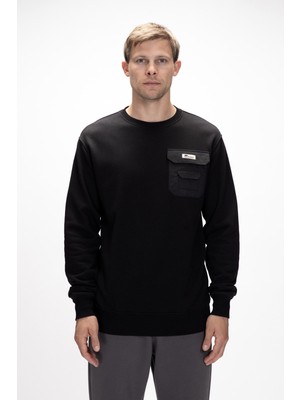 Rise Si̇yah Crewneck Erkek Sweatshirt