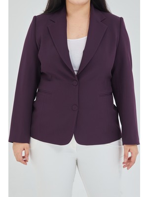 Fagi Atelier Kadın Büyük Beden Düğmeli Klasik  Ceket