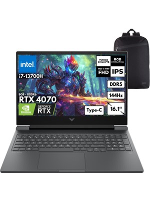 Hp Victus 16-R0071NT I7-13700H 64-Gbddr5 1 Tbssd RTX4070 (8gb) 16.1" Fhd Windows 11 Home + Hmf Sırt Çantası 8V898EAHMF33