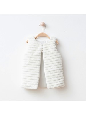 Kız Çocuk Çizgili Peluş Yelek