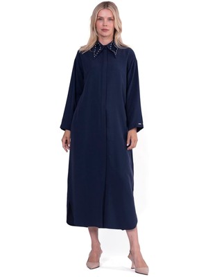 Göz Tensel Uzun Gömlek Lacivert