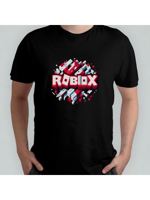 Pixxa Roblox Unisex %100 Pamuklu Bisiklet Yaka T-Shirt Model 1