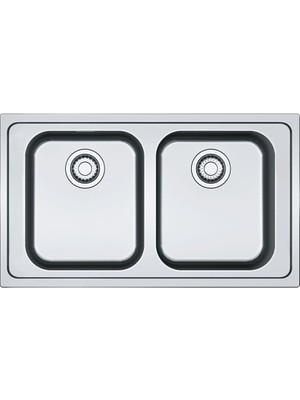 Franke Smart Srx 611-86 Paslanmaz Çelik Evye, 2 Hazne, Mat Yüzey